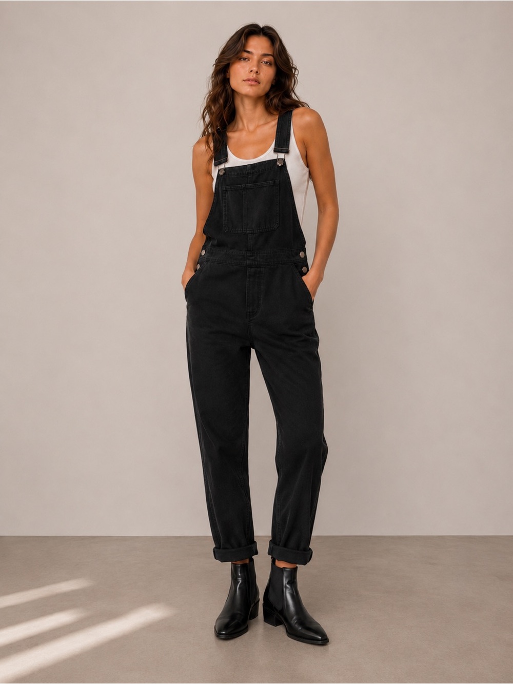 GAP Black Denim Bib Overalls XS Adjustable Straps Utility